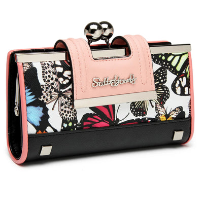Women Wallet Leather Large Capacity Handbag Long Purse 10-card slots and clips Zero SY5025 - Smarsty
