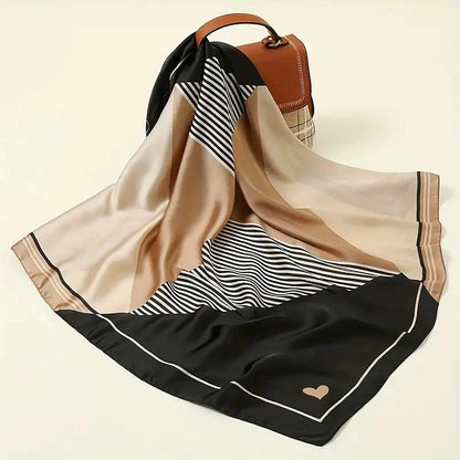 Luxury Silk Satin Headscarf for Women with Plaid Print - Smarsty
