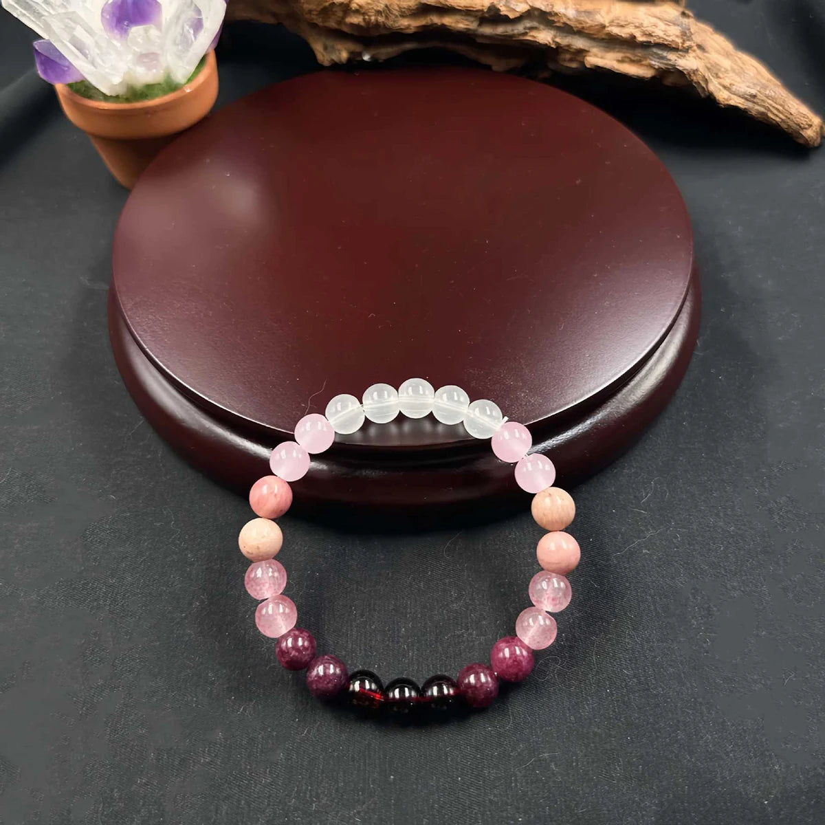 Pink Amethyst Beaded Bracelet for Self Love - Smarsty