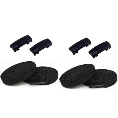 2Pairs Without Ties Elastic Laces No Tie Shoe Laces Press Lock Shoelaces Sneaker Kids Adult 8MM Widened Flat Shoelace for Shoes - Smarsty