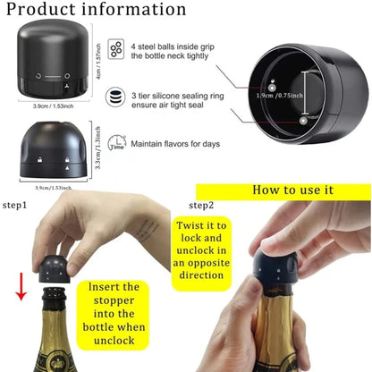 Silicone Wine Bottle Stopper Set for Freshness - Smarsty