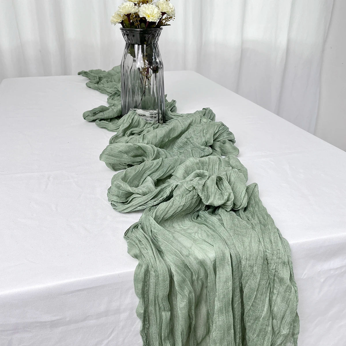 Semi-Sheer Gauze Table Runner for Elegant Events - Smarsty
