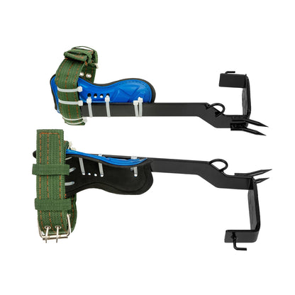 Tree Climbing Tools with Safety Belt 2M Rope 45# Steel Wide Foot Pedal Comfortable Kit for Fruit Picking, Jungle Survival, Black