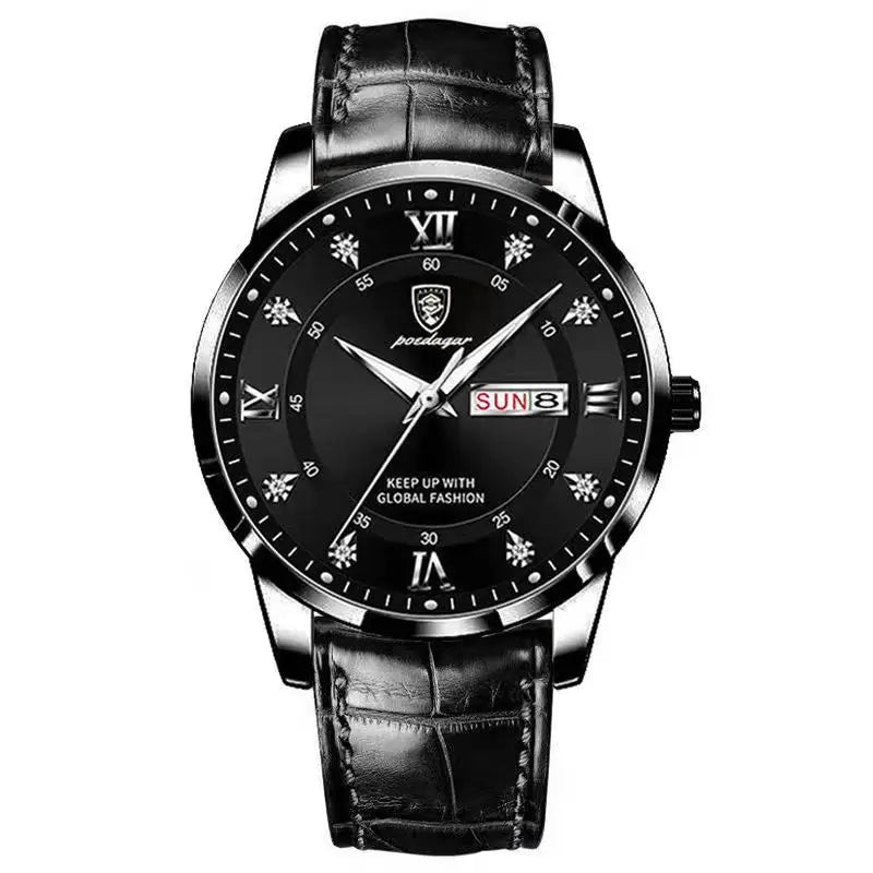 Luxury Waterproof Luminous Leather Quartz Watch for Men - Smarsty