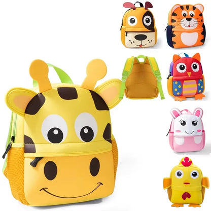 Cartoon Animal Kids Backpack With Durable Nylon Construction - Smarsty