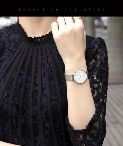 Rose Gold Women's Bracelet Watch with Japan Quartz Movement - Smarsty