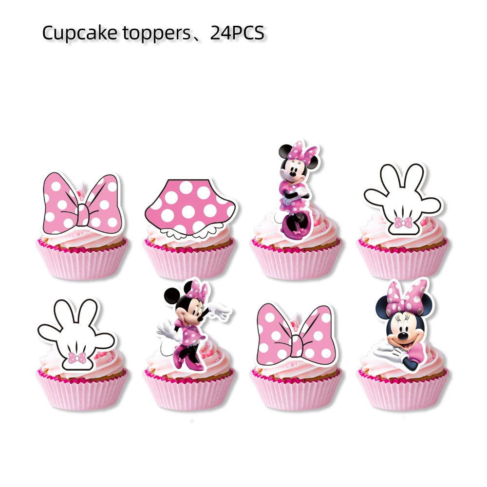 Minnie Mouse Birthday Party Disposable Tableware Set - Smarsty