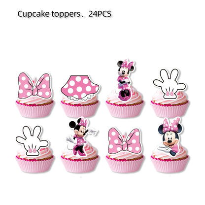 Minnie Mouse Birthday Party Disposable Tableware Set - Smarsty