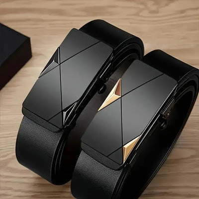 Stylish Mens PU Leather Belt with Automatic Buckle - Smarsty