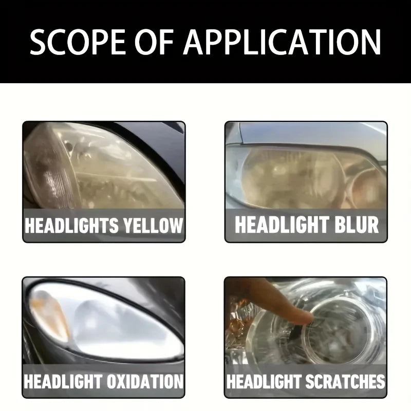Car Headlight Restoration Polishing Kit - Scratch Remover & Oxidation Cleaner Repair Paste for Headlamp Assembly - Smarsty