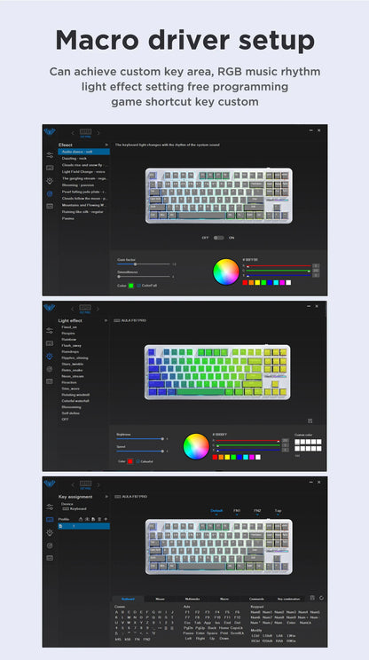 87 Key Mechanical Keyboard Tri Mode Wireless RGB Gasket
