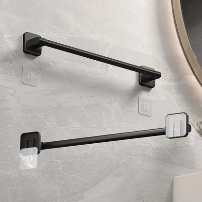White Self-Adhesive Bathroom Towel Holder Easy Installation - Smarsty