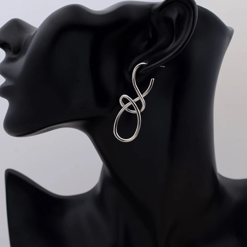 Vintage Irregular Metal Drop Earrings for Women Fashion Statement - Smarsty