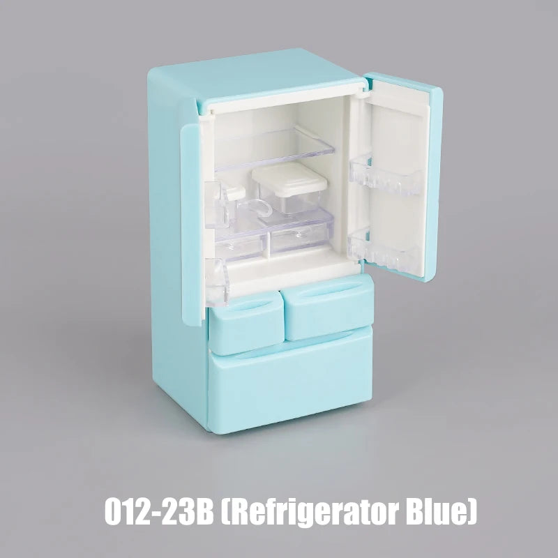 Dollhouse Furniture Kitchen Play Set Miniature Refrigerator 1:12 Mini Food Living Room Sofa Set Pretend Play Accessores Toy by Smarsty