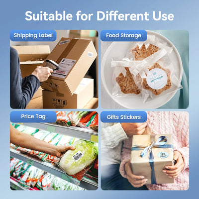 Thermal Label Printer Portable No Ink Required 203DPI 4x6 for Small Business Bluetooth USB High Speed Express Airway Bill - Smarsty