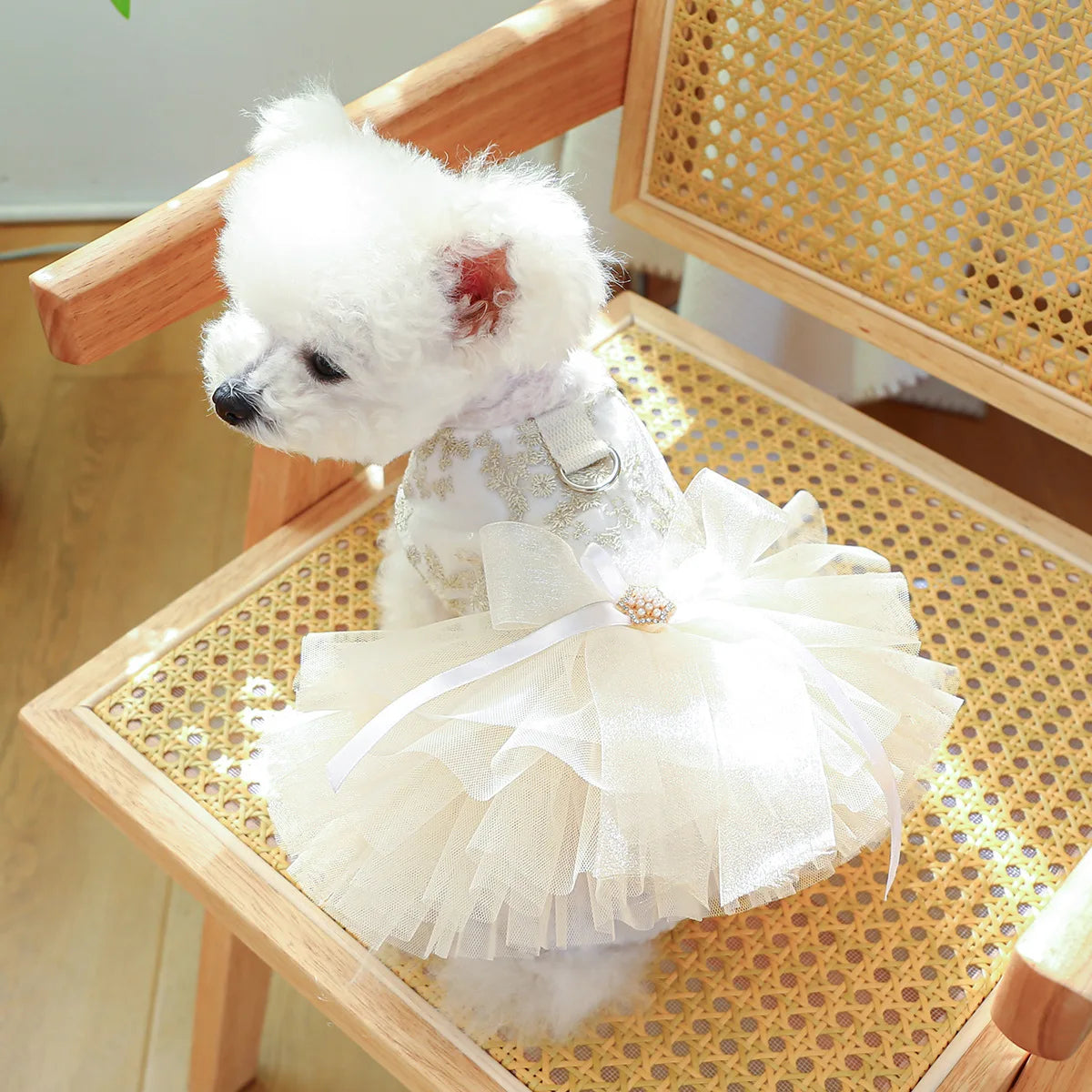 Breathable White Dog Wedding Dress for Spring Summer - Smarsty