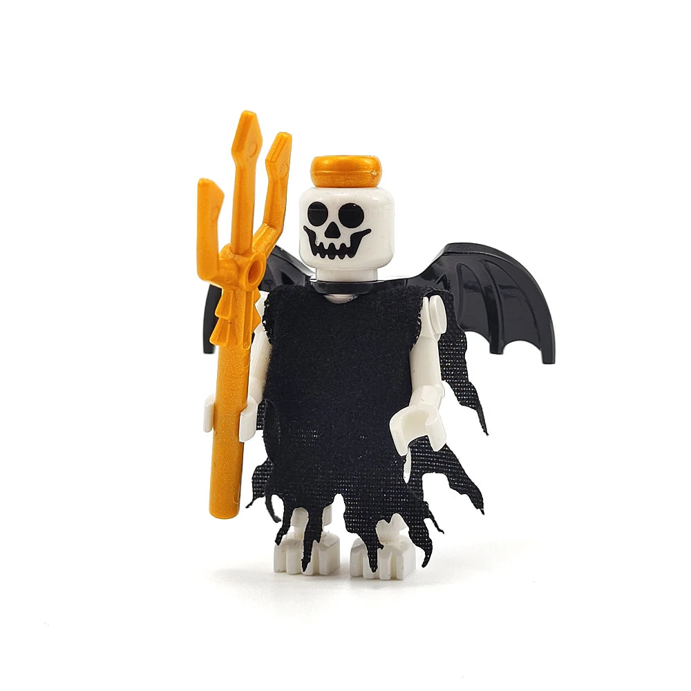 MOC Halloween Skeleton Army Mini Doll Building Blocks DIY Assembled Building Blocks Character Doll Skeleton Horse Ornaments Toy