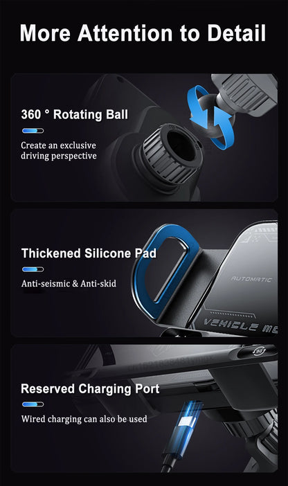 Car Wireless Charger Dual Coil Fold Screen Fast Charge - Smarsty
