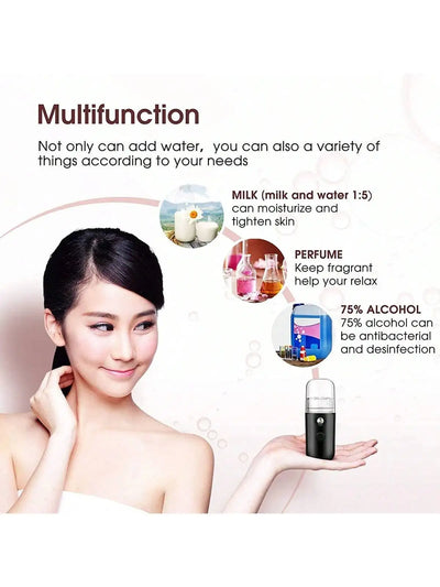 USB Mist Facial Sprayer  Humidifier Rechargeable Nebulizer Face Steamer Moisturizing Beauty Instruments Face Skin Care Tools - Smarsty