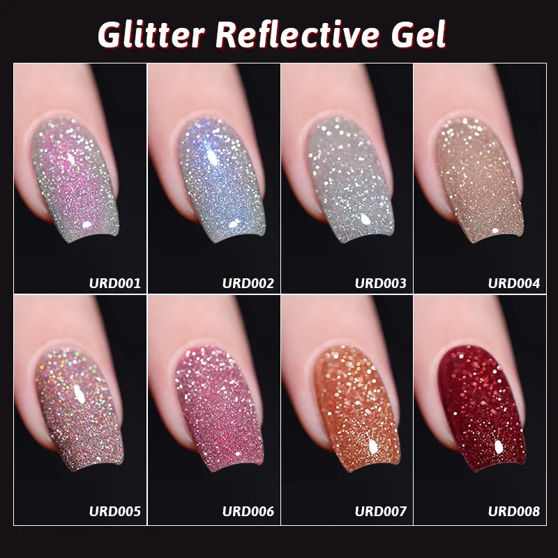 UR Sugar 15ml Silver Reflective Gel Polish for Sparkling Nails - Smarsty