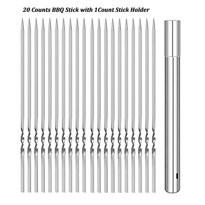 Stainless Steel Barbecue Skewers Reusable Easy Clean Design - Smarsty