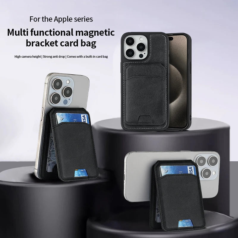 MagSafe Leather Wallet Case for iPhone Card Holder - Smarsty