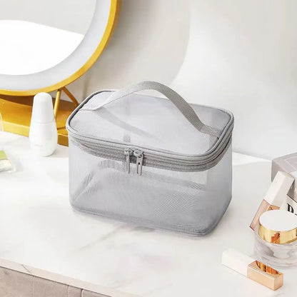 Transparent Mesh Travel Cosmetic Bag With Large Capacity - Smarsty