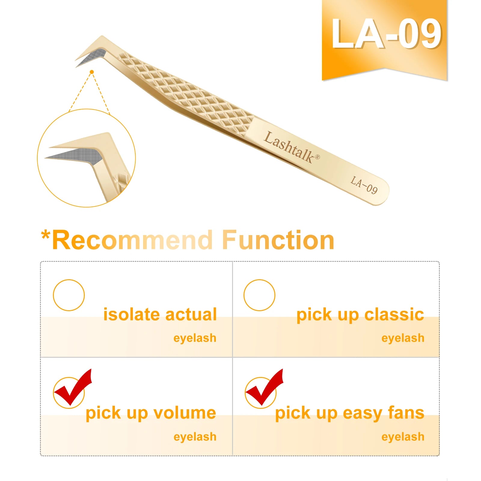 Precision Fiber Tip Eyelash Extension Tweezers with Diamond Grip - Smarsty