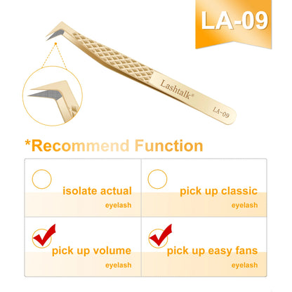 Precision Fiber Tip Eyelash Extension Tweezers with Diamond Grip - Smarsty