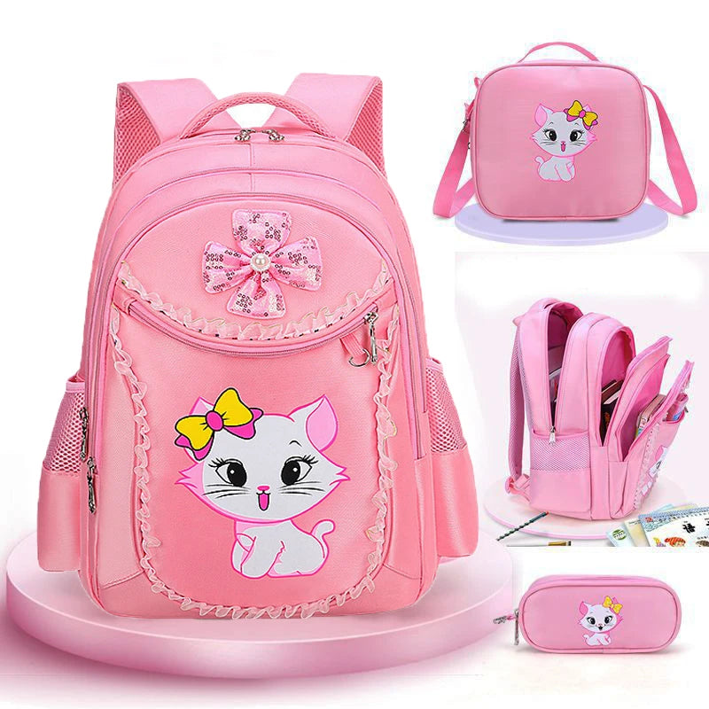 Cute Cat Printed Kids Backpack Waterproof School Bag - Smarsty