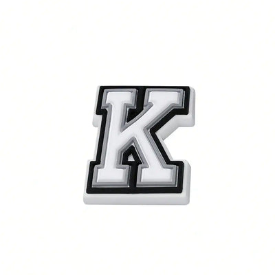 1pc Black White Alphabet Shoe Charm, PVC Shoe Accessory For Crocs, Wristband, Slipper,DIY Accessories Gifts For Holiday Party - Smarsty