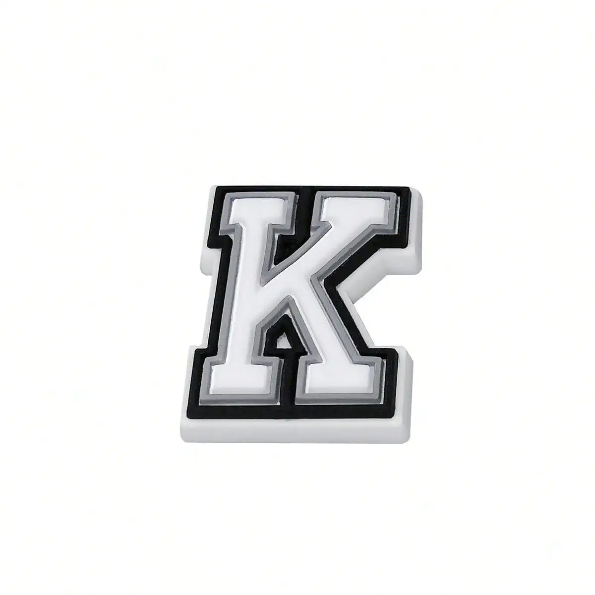 1pc Black White Alphabet Shoe Charm, PVC Shoe Accessory For Crocs, Wristband, Slipper,DIY Accessories Gifts For Holiday Party