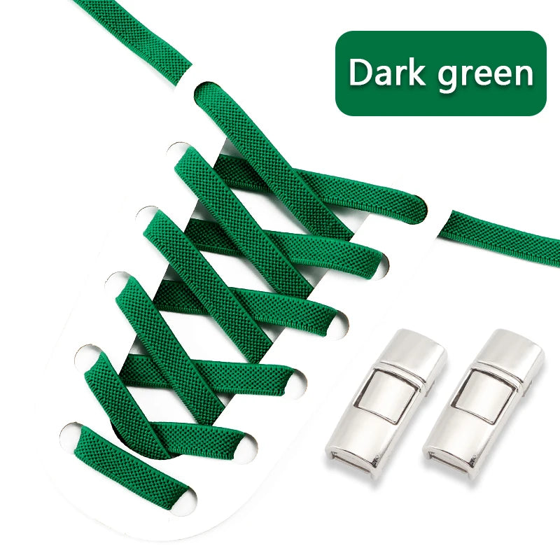 Elastic Laces Sneakers Press Lock Shoelaces Without Ties 8MM Wide Flats No Tie Shoe Laces Kids Adult Sports Running Shoelace NEW