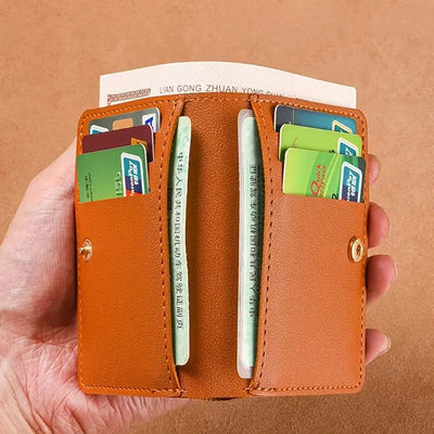 Classic Designer PU Leather Small Wallet for Men Short Simple Women's Purse Fashion Ultra Thin Credit Card Bag Coin Purse - Smarsty