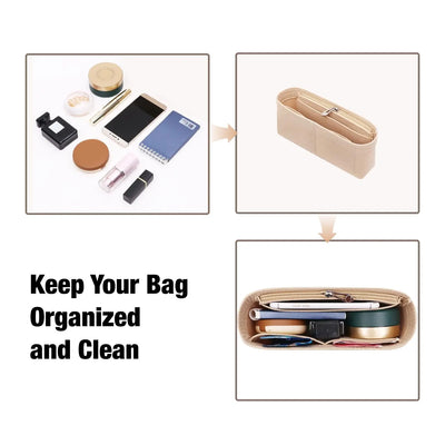 Felt Insert Bag Organizer Bag In Bag For Handbag Purse Organizer for Longchamp Mini Shoulder Bag - Smarsty