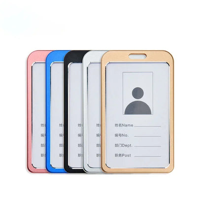 Employee Aluminium Alloy Plastic Credit Card  ID Card Cover Case Work Identity Badge Card Cover Bag Women Men Work Card Holders - Smarsty