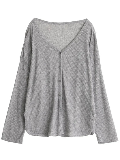 CHIC VEN Women's Cardigan New V-neck Long Sleeved Female Shirt Female Jumpers Sun Protection Woman Top Spring Summer 2024