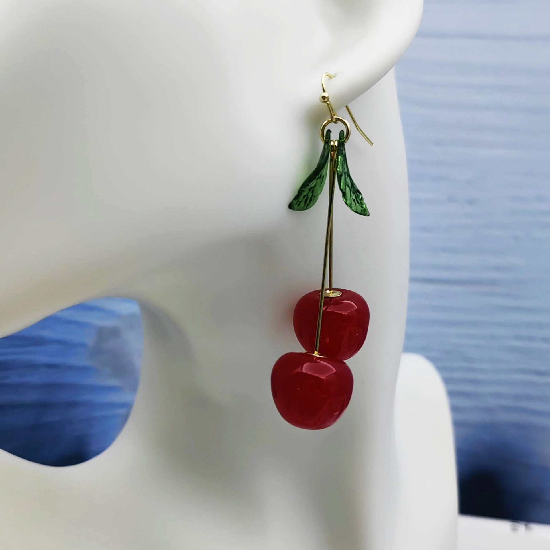 Cute Cherry Drop Earrings for Women - Trendy Summer Jewelry - Smarsty