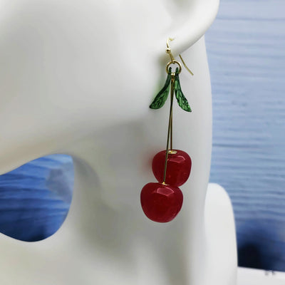 Cute Cherry Drop Earrings for Women - Trendy Summer Jewelry - Smarsty