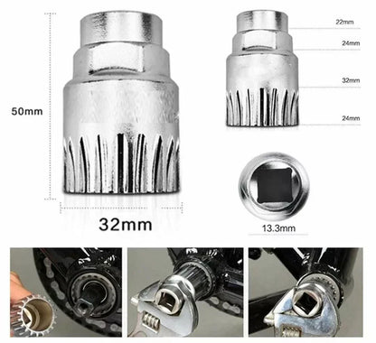 9PCS Bike Repair Tool Kit Crank Chain Cutter Extractor Freewheel Puller Crank Puller Spoke Wrench Complete Bike Maintenance Kits