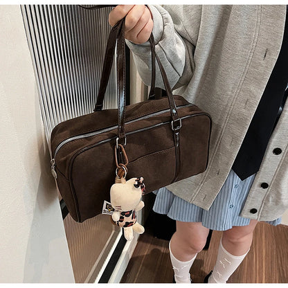 Casual Large Capacity Suede Shoulder Bag For Women Retro - Smarsty