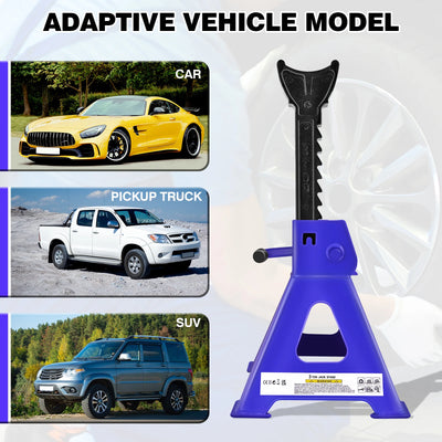 DayPlus Heavy Duty 3 Ton Axle Stands for Car Van 4x4 Caravan Garage Workshop Steel Robust Construction Support Lift 29-43cm,2PCS - Smarsty