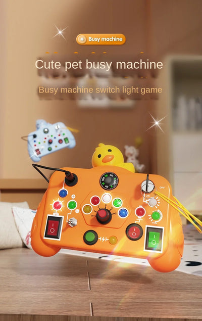 Montessori Busy Board Sensory Toys Cartoon with LED Light Switch Control Board Travel Activities Children Game for 2-4 Years Old - Smarsty