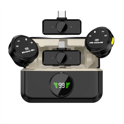Wireless Lavalier Microphone Dual Omnidirectional for Video Recording - Smarsty