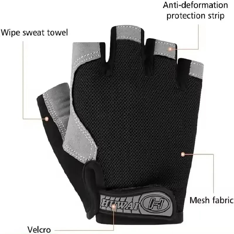Breathable Anti Slip Fingerless Cycling Gloves for Men Women - Smarsty