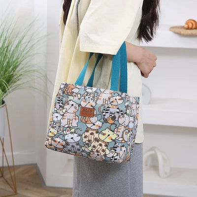 Insulated Cartoon Print Lunch Bag Large Capacity Everyday - Smarsty