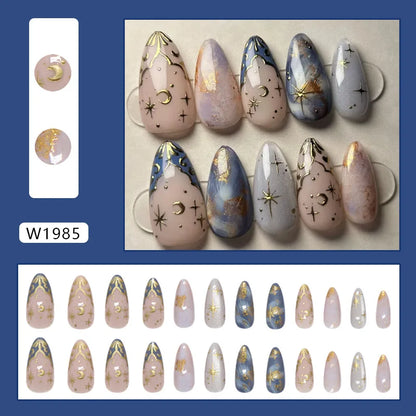 24pcs Flower Design Fake Nail Tips Full Cover - Smarsty