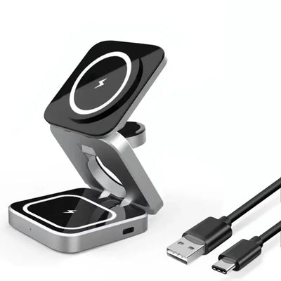Foldable 3 In 1 Wireless Charger For iPhone And Watch - Smarsty