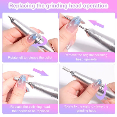 Professional 45000RPM Electric Nail Drill Machine Portable Manicure Tool - Smarsty