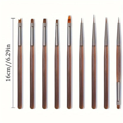 9PCS UV Gel Nail Brush Set for Creative Nail Art - Smarsty